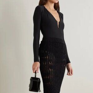 ALIX NYC Gunnar Stretch Jersey Thong Bodysuit – Black – Size S